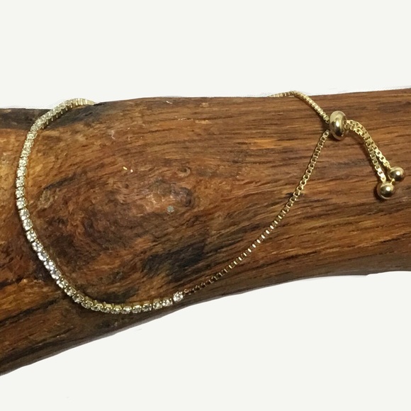 Adjustable Gold Tennis Bracelet